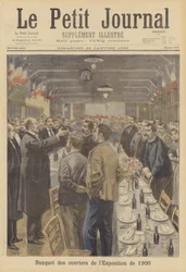 Banket voor arbeiders die de locatie van de Wereldtentoonstelling van 1900 in Parijs voorbereiden